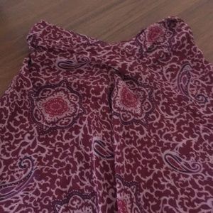 Maroon Paisley Forever 21 Silk Skirt